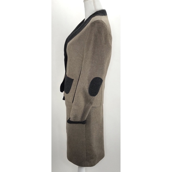 Les Copains Gray Brown Suit 2pc Skirt Career Set - Picture 5 of 7